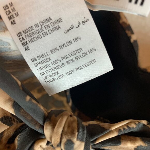 Bar III Women's Beach Cheetah Printed Bandeau-Neck Tankini Swim Top Size M‎ NWT - Picture 8 of 10